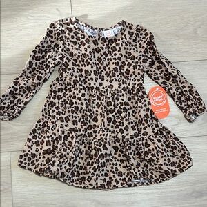 NWT Wonder Nation leopard print, long sleeve dress Size 2T